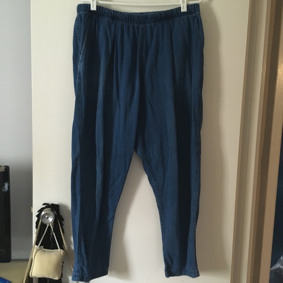 UNIVERSAL WORKS Blue Denim Pull On Elasticized Waist Chore Fatigue Pants 30 - Picture 1 of 6